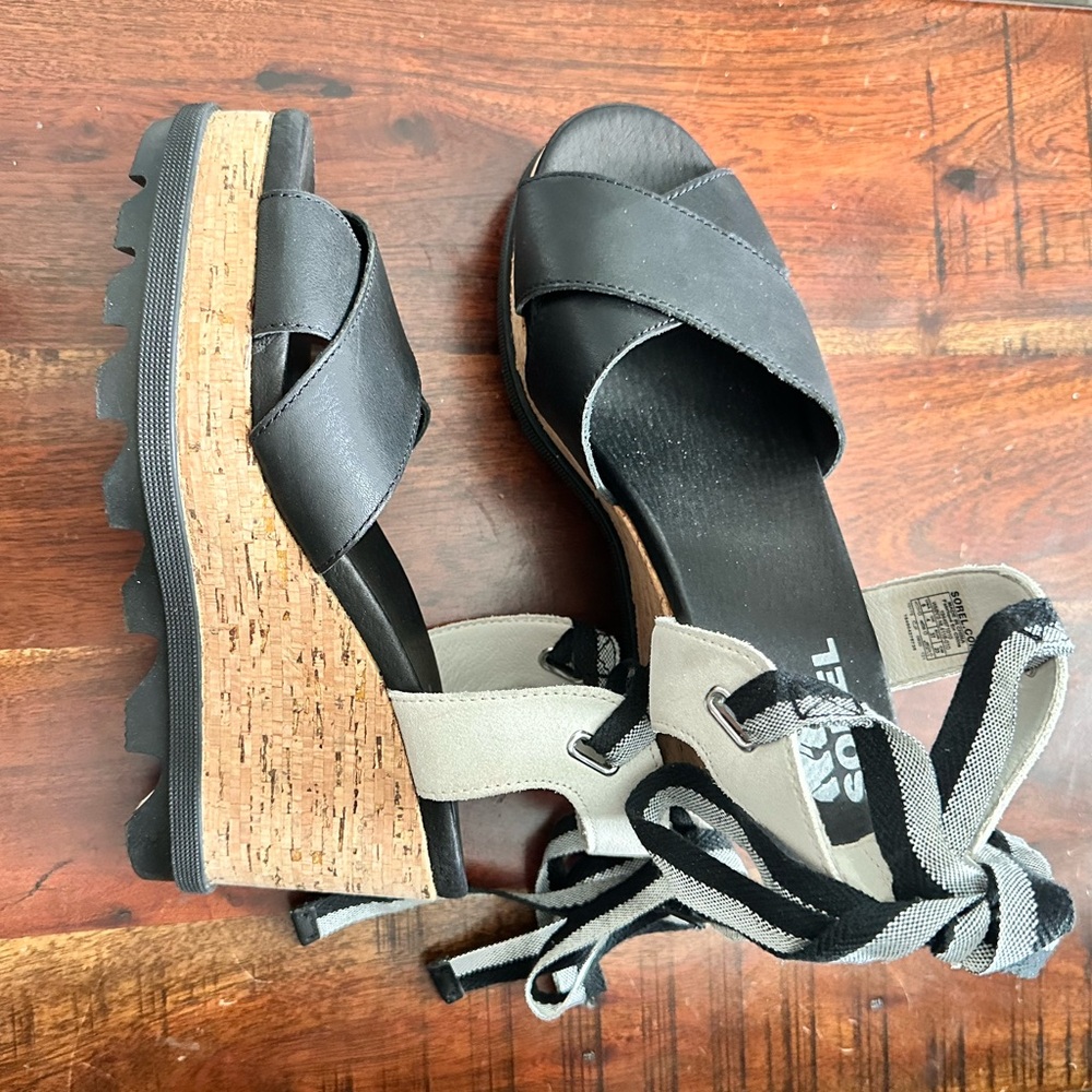 SOREL 
Joanie Ii Ankle Strap Sandal - Black wedge platform sandals - Picture 5 of 8